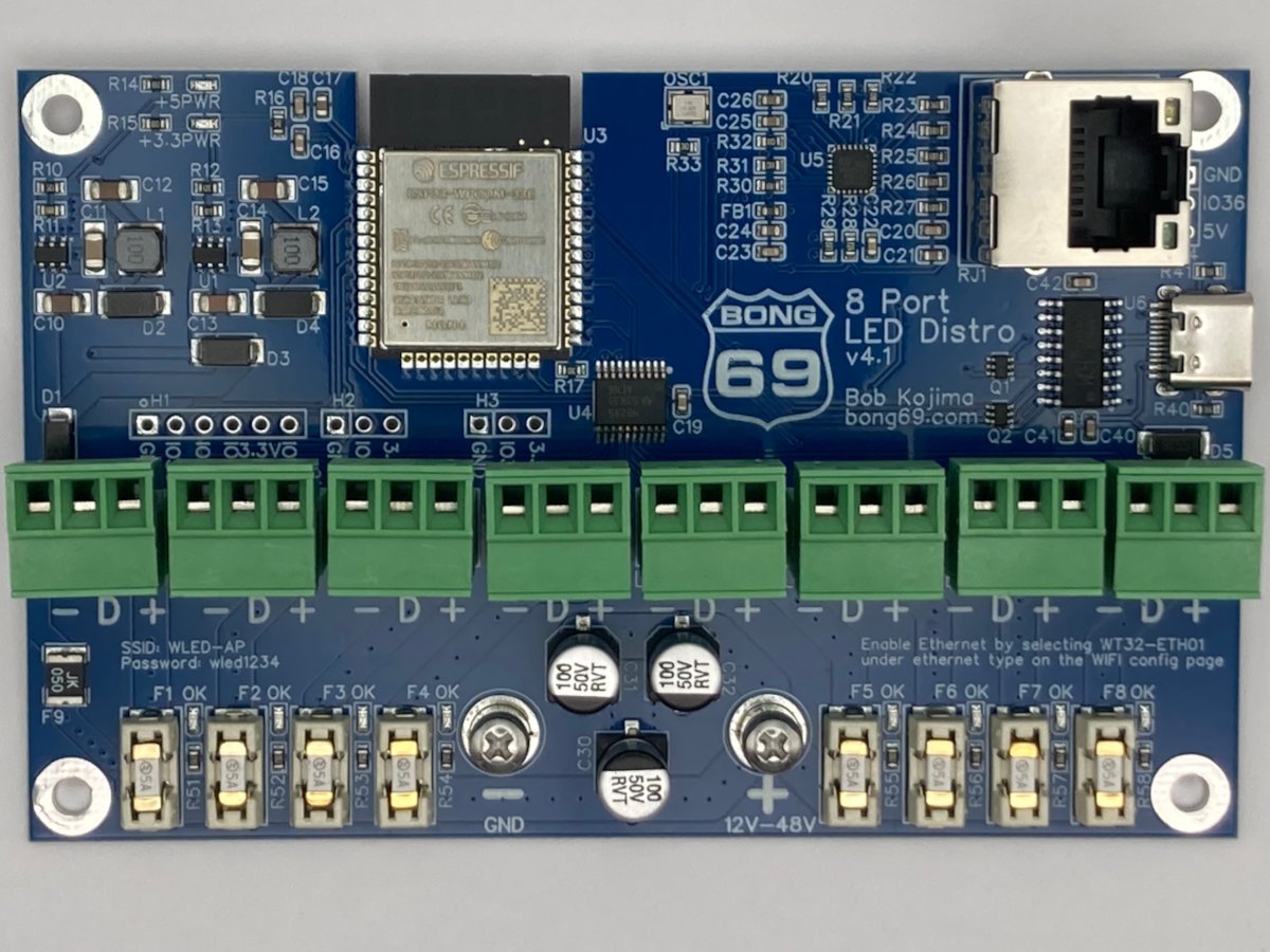 8 Port LED Distro version 4.1 circuit board