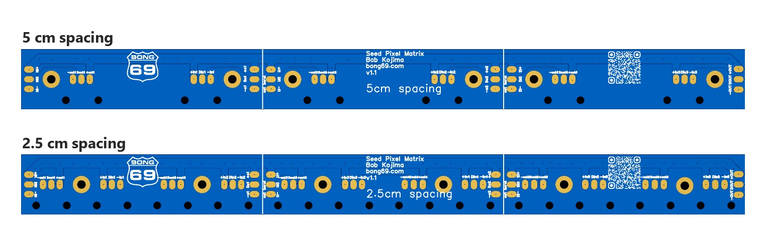 Seed Pixel Matrix boards, 5 cm and 2.5 cm spacing